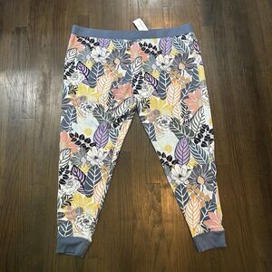 Vera Bradley Women's Cotton Blend Jogger Pajama Pants Palm Floral Size 2XL NWT